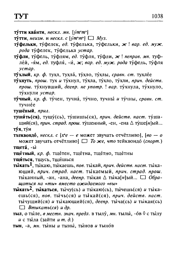 Сканированная страница орфоэпического словаря русского языка Резниченко